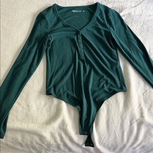 Abercrombie & Fitch Teal Long Sleeve Bodysuit